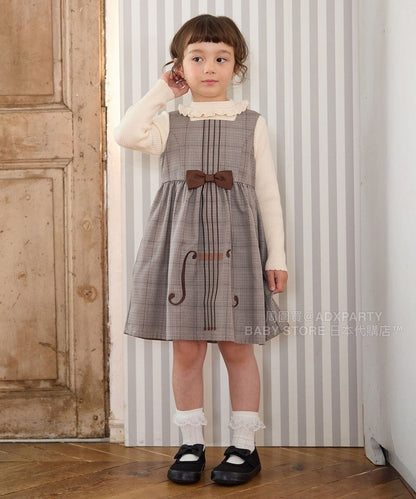 日本童裝 aF#a325 音符連身裙 110-160cm 女童款 秋季 DRESSES 面試/宴會/表演