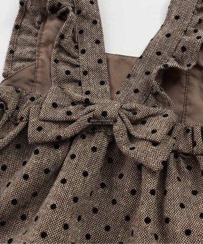日本童裝 SERAPH 波點兩件套裝 80-140cm 女童款 秋季 TOPS PANTS