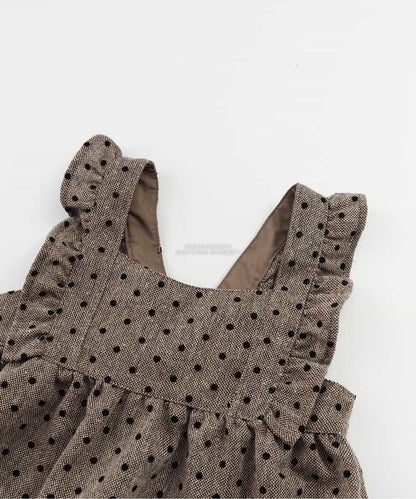 日本童裝 SERAPH 波點兩件套裝 80-140cm 女童款 秋季 TOPS PANTS