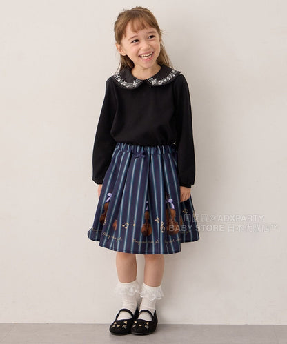 日本童裝 aF#a325 音符襯衫上衣 110-160cm 女童款 秋季 TOPS 面試/宴會/表演