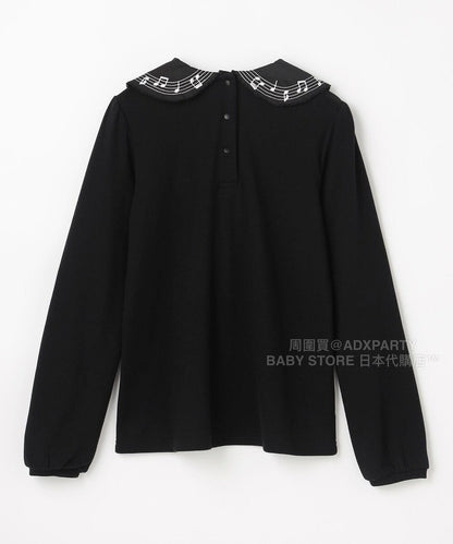 日本童裝 aF#a325 音符襯衫上衣 110-160cm 女童款 秋季 TOPS 面試/宴會/表演