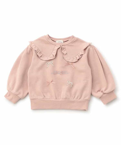 日本童裝 SERAPH 領口珍珠絲帶衛衣 90-140cm 女童款 秋季 TOPS