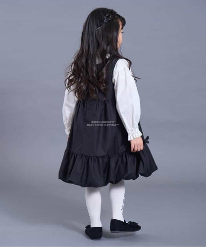 日本童裝 SERAPH 蝴蝶結燈籠泡泡背心裙 80-140cm 女童款 秋季 DRESSES