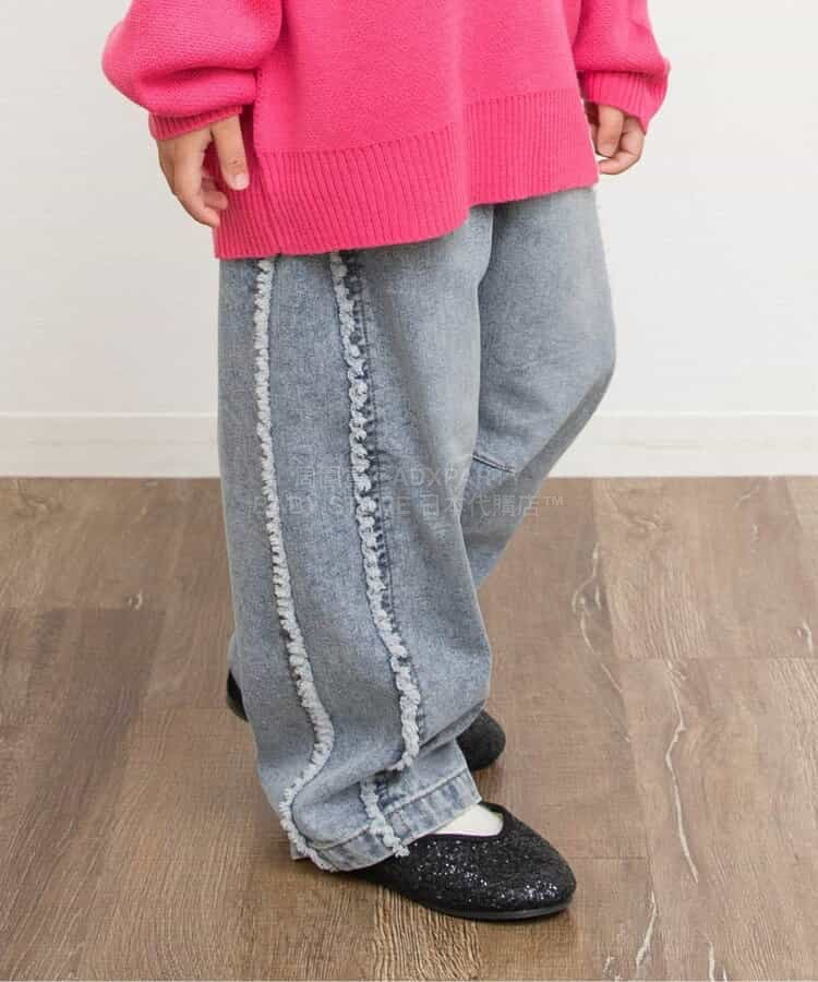 日本童裝 BREEZE 側邊流蘇牛仔褲 80-140cm 女童款 冬季 PANTS