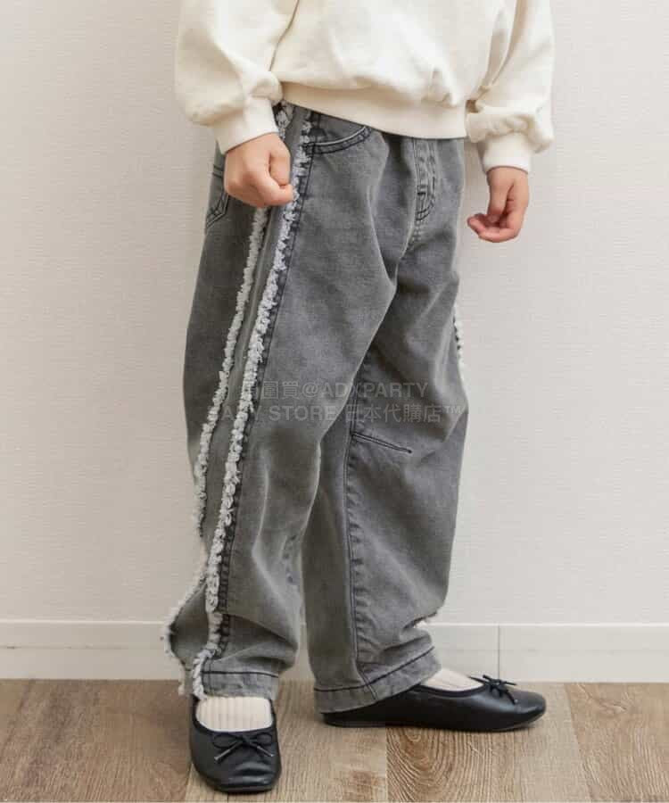 日本童裝 BREEZE 側邊流蘇牛仔褲 80-140cm 女童款 冬季 PANTS