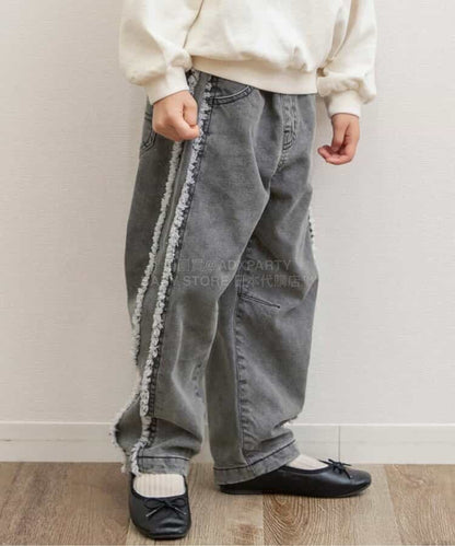 日本童裝 BREEZE 側邊流蘇牛仔褲 80-140cm 女童款 冬季 PANTS