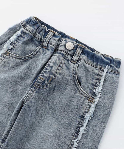 日本童裝 BREEZE 側邊流蘇牛仔褲 80-140cm 女童款 冬季 PANTS