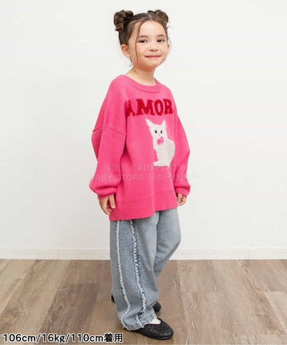 日本童裝 BREEZE 側邊流蘇牛仔褲 80-140cm 女童款 冬季 PANTS