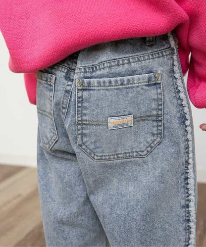 日本童裝 BREEZE 側邊流蘇牛仔褲 80-140cm 女童款 冬季 PANTS