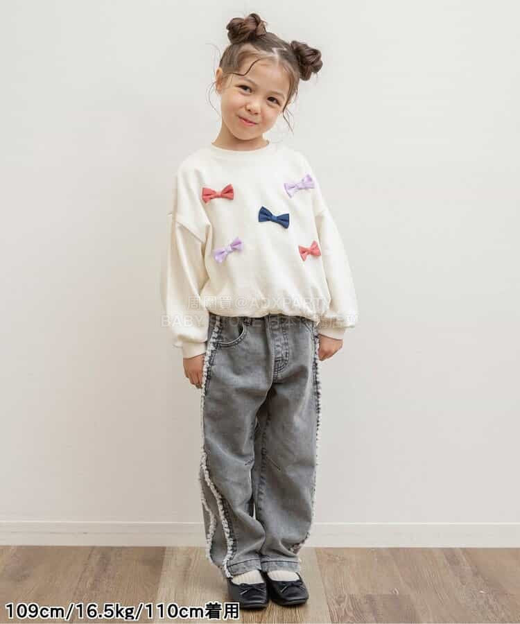 日本童裝 BREEZE 側邊流蘇牛仔褲 80-140cm 女童款 冬季 PANTS