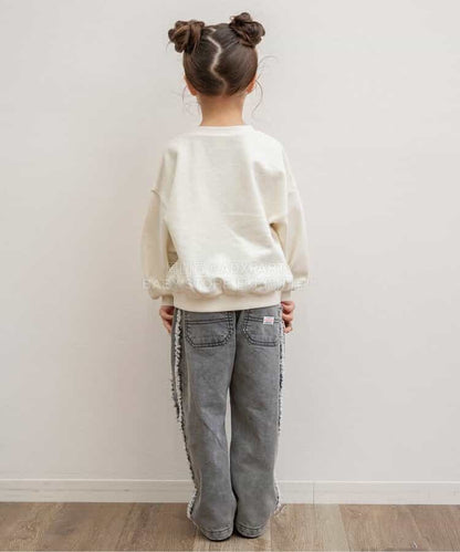 日本童裝 BREEZE 側邊流蘇牛仔褲 80-140cm 女童款 冬季 PANTS