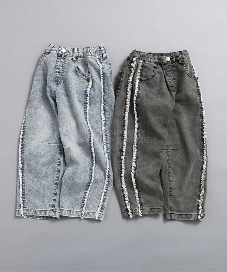 日本童裝 BREEZE 側邊流蘇牛仔褲 80-140cm 女童款 冬季 PANTS