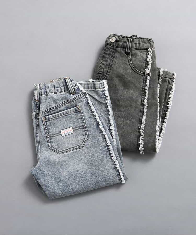 日本童裝 BREEZE 側邊流蘇牛仔褲 80-140cm 女童款 冬季 PANTS