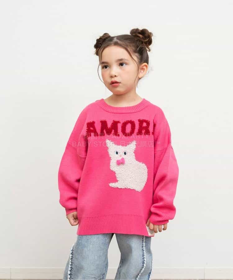 日本童裝 BREEZE 圖案針織衫 80-140cm 女童款 冬季 TOPS