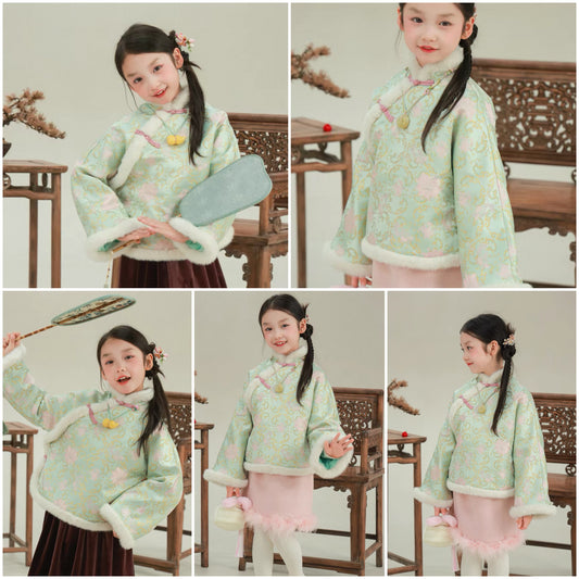 新年童裝 唐裝套裝 80-160cm 女童款 新年中式華服唐裝 新春馬年 2026年 AAA