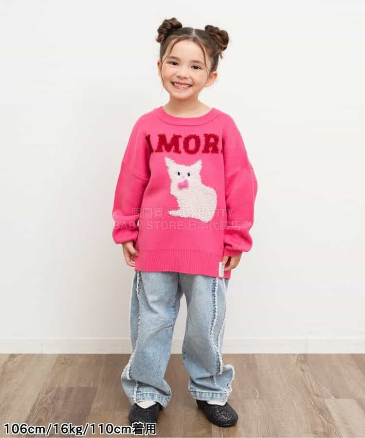 日本童裝 BREEZE 圖案針織衫 80-140cm 女童款 冬季 TOPS