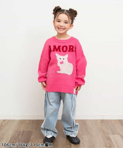 日本童裝 BREEZE 圖案針織衫 80-140cm 女童款 冬季 TOPS