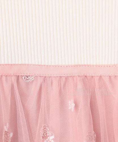 日本童裝 aF#a325 網紗拼接連身裙 100-140cm 女童款 秋季 DRESSES 面試/宴會/表演
