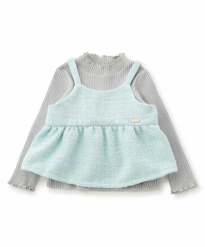 日本童裝 SERAPH 吊帶上衣兩件套裝 80-140cm 女童款 秋季 TOPS