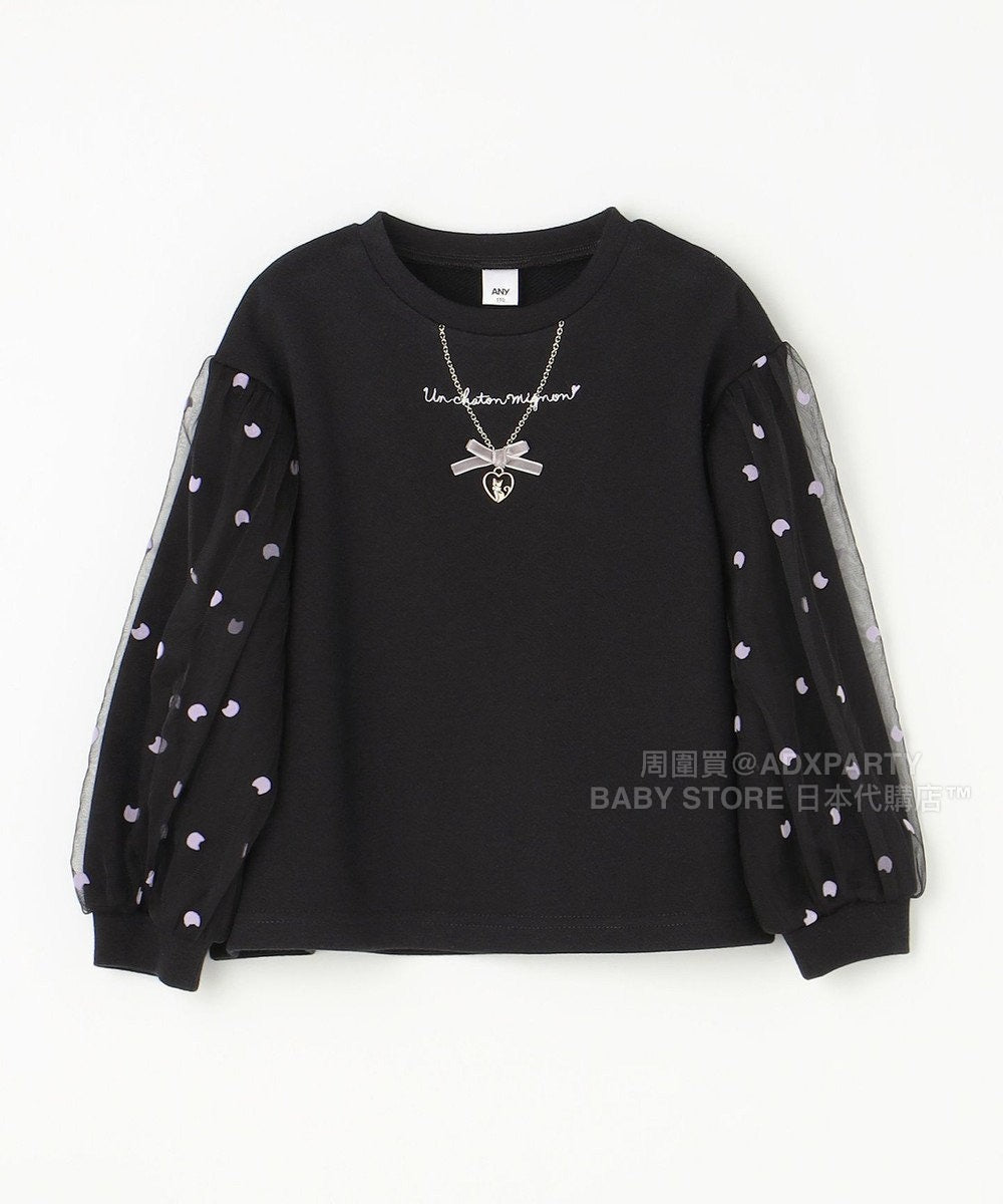 日本童裝 aF#a325 網紗泡泡袖衛衣 110-160cm 女童款 秋季 TOPS