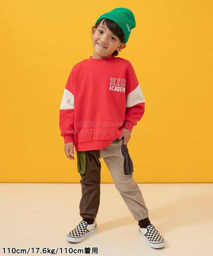 日本童裝 BREEZE 印花衛衣 90-160cm 男童款 冬季 TOPS 聖誕紅/新年紅