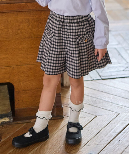 日本童裝 aF#a325 格仔短褲 110-160cm 女童款 秋季 PANTS