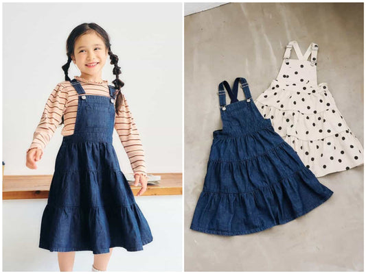 日本童裝 apres les cours 背帶連身裙 80-140cm 女童款 秋季 DRESSES