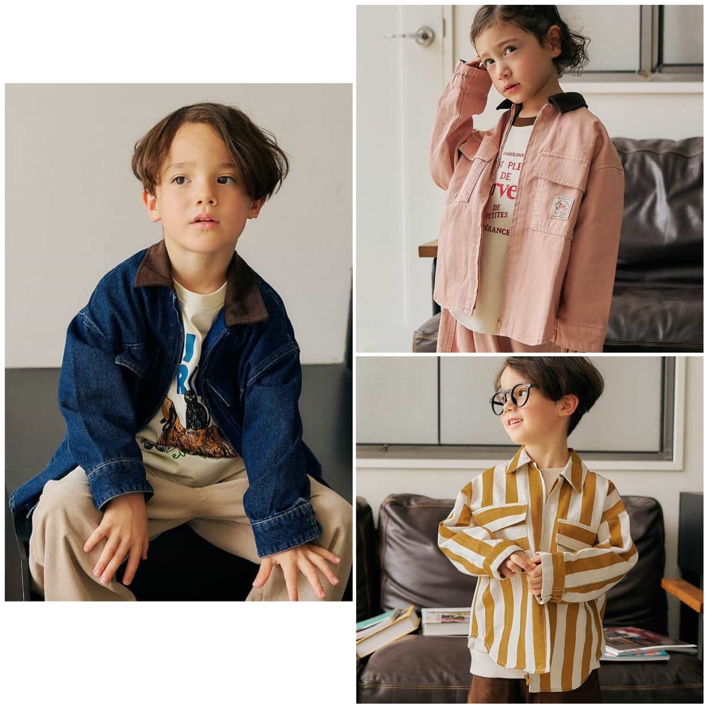 日本童裝 apres les cours 前拉鍊襯衫 90-130cm 男童款 秋季 OUTERWEAR