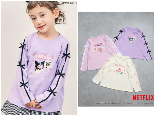 日本童裝 apres les cours x NETFLIX MYMELODY＆KUROMI上衣 80-140cm 女童款 秋季 TOPS