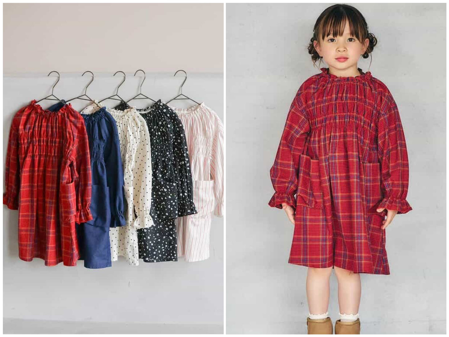 日本童裝 apres les cours 芭菲連身裙 80-140cm 女童款 秋季 DRESSES 聖誕紅/新年紅