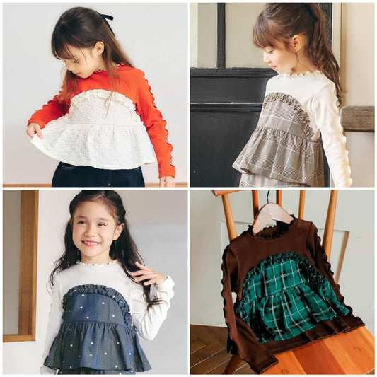 日本童裝 apres les cours 假兩件抹胸式上衣 80-140cm 女童款 秋季 TOPS