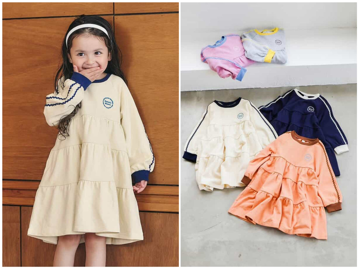 日本童裝 apres les cours 波浪層疊連身裙 80-140cm 女童款 秋季 DRESSES