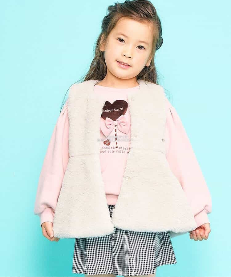 日本童裝 SERAPH 毛毛背心外套 80-140cm 女童款 秋季 OUTERWEAR