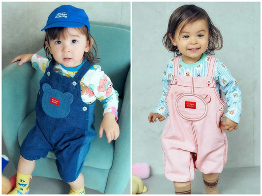 日本童裝 apres les cours x tiny bear Palette 背帶褲 70-80cm 男童款/女童款 初生嬰兒 秋季 Jumpsuit