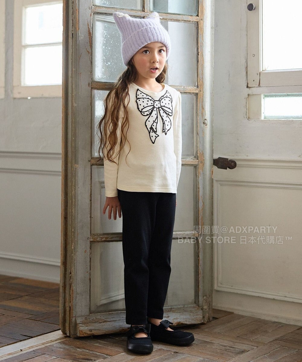 日本童裝 aF#a325 圓點蝴蝶結上衣 110-160cm 女童款 秋季 TOPS