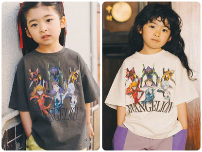 FOKIDS Japan x Neon Genesis Evangelion Print Short-Sleeve Top (100-140cm) for Boys/Girls Summer Other Brands TOPS 