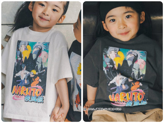 FOKIDS x NARUTO - Japan-made printed short-sleeved tops (100-140cm) for boys and girls. Summer other brand children's clothing TOPS 