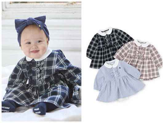 日本童裝 pe#main x POLO 襯衫裙連衣 70-80cm 女童款 初生嬰兒 秋季 Jumpsuit