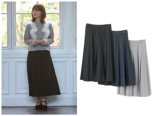 日本童裝 pe#main 百褶長裙 Free Size 親子裝 大人款 秋季 SKIRTS