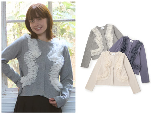 日本童裝 pe#main 薄紗荷葉邊外套 Free Size 親子裝 大人款 秋季 OUTERWEAR