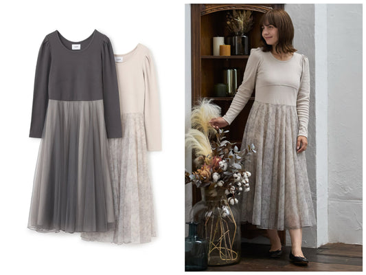 日本童裝 pe#main 薄紗連身裙 Free Size 親子裝 大人款 秋季 DRESSES