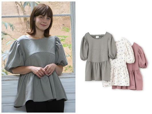 日本童裝 pe#main 泡泡袖上衣 Free Size 親子裝 大人款 秋季 DRESSES