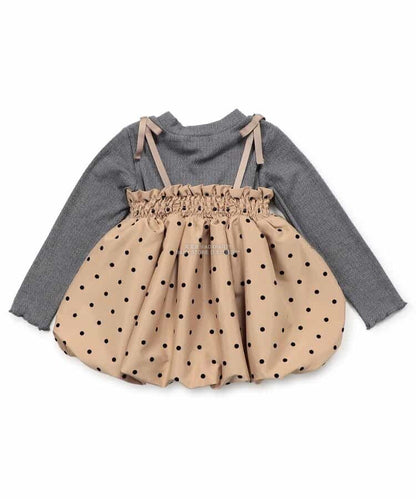 日本童裝 SERAPH 2Way 上衣及吊帶泡泡上衣兩件套裝 80-140cm 女童款 秋季 TOPS