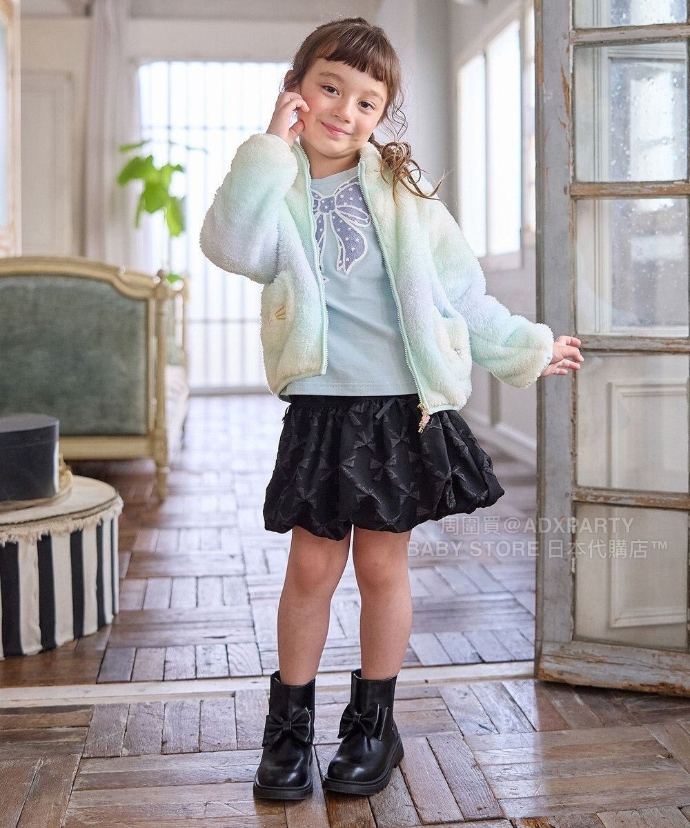 日本童裝 aF#a325 圓點蝴蝶結上衣 110-160cm 女童款 秋季 TOPS