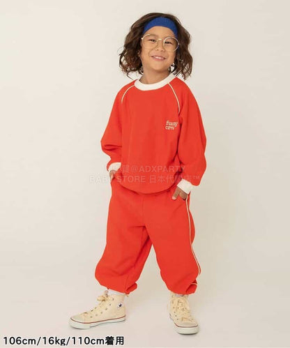 日本童裝 BREEZE 抓毛運動褲 80-140cm 男童款 冬季 PANTS  聖誕紅/新年紅