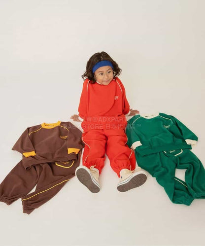 日本童裝 BREEZE 抓毛運動褲 80-140cm 男童款 冬季 PANTS  聖誕紅/新年紅