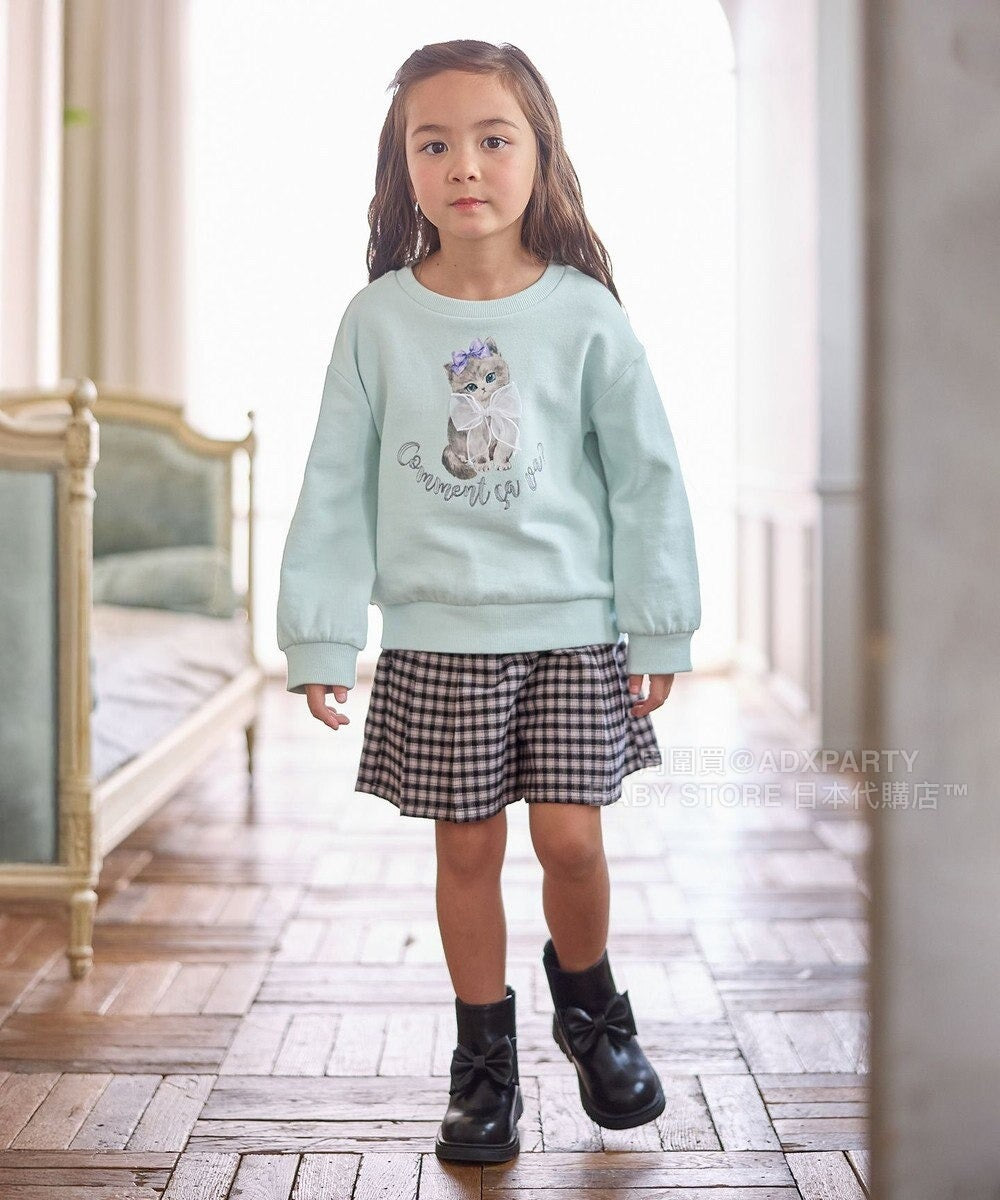 日本童裝 aF#a325 絲帶貓咪衛衣 100-160cm 女童款 秋季 TOPS