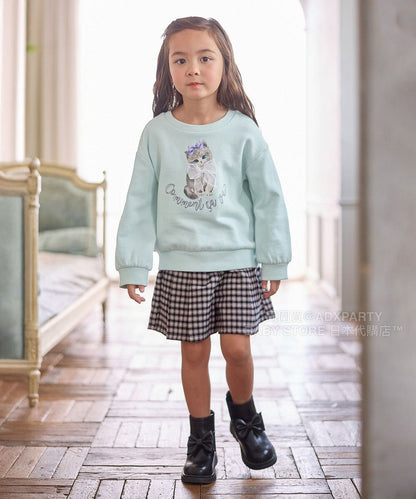 日本童裝 aF#a325 絲帶貓咪衛衣 100-160cm 女童款 秋季 TOPS
