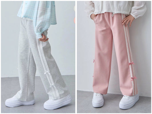 日本童裝 aF#a325 吸水速乾 蕾絲蝴蝶結運動褲 110-130cm 女童款 夏季 PANTS