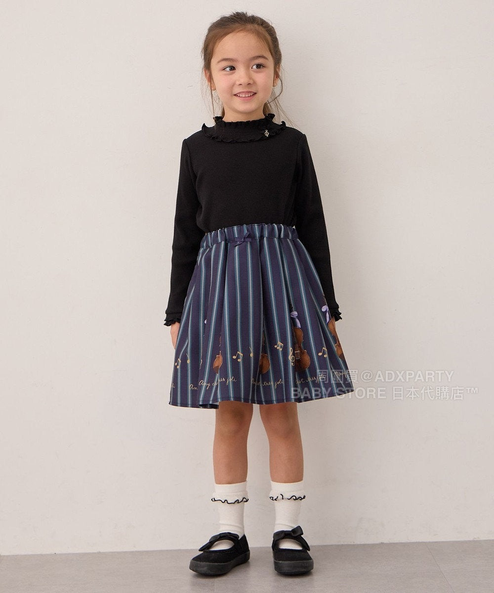 日本童裝 aF#a325 音符吊飾針織上衣 100-160cm 女童款 秋季 TOPS